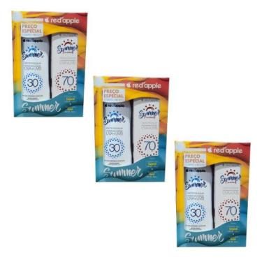 Imagem de Kit 3 Protetor Solar Corporal 30 + Facial 70 kit Summer Red - RED APPL