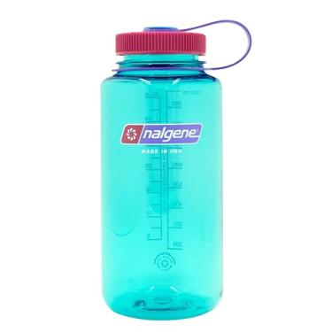 Imagem de Nalgene Garrafa de água Sustain Tritan livre de BPA feita com material derivado de 50% de resíduos de plástico (usando equilíbrio de massa certificado ISCC), 946 ml, boca larga, surfista