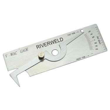 Imagem de RIVERWELD V-WAC Medidor de solda de solda de profundidade de solda calibres de rosca de inspeção de solda para cortes inferiores/poços para incrementos de 0,24 polegadas por 0,02 polegadas