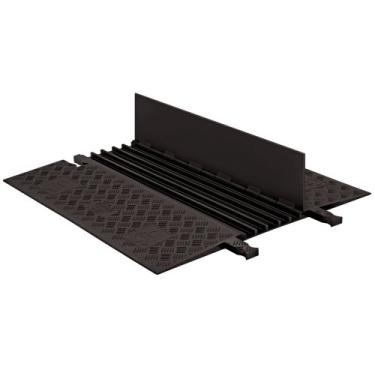 Imagem de Guard Dog GD5X75-B/B Protetor de cabo de poliuretano resistente de 5 canais de perfil baixo com rampa compatível com ADA, tampa preta com rampa preta, 91 cm de comprimento, 84 cm de largura, 3 cm de