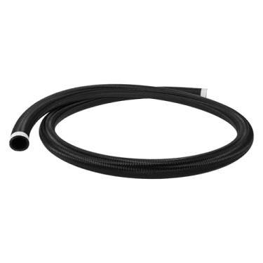 Imagem de INFINAUTO Mangueira de linha de combustível 28,03 mm/11/22.9 cm (ID) 214 cm/7ft(L) Mangueira de vácuo mangueira de combustível automotivo CPE borracha, nylon trançado preto AN-20