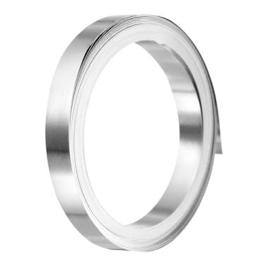 Imagem de HARFINGTON Tira de níquel 0,1 mm x 8 mm (10 m/rolo), tiras de aço niqueladas para baterias de lítio, torneira de níquel de carro para bateria de célula, soldagem a ponto e solda, tom prateado