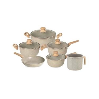 Imagem de Conjunto Panelas Oster Indução Cerâmica Kit 6 Peças Marble Edition, Cr
