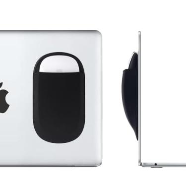 Imagem de Frankmate Bolsa adesiva universal para mouse, suporte de mouse adesivo reutilizável para laptop, sem resíduos de cola, suporte fino para mouse compatível com iPad ou MacBook (preto)