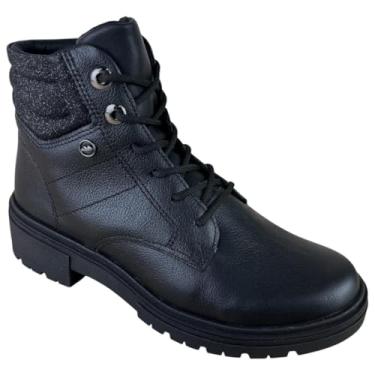 Imagem de Bota Coturno Feminino Dakota em Couro Legitimo com Brilho (Preto, BR, Adulto, Numérico, 36)