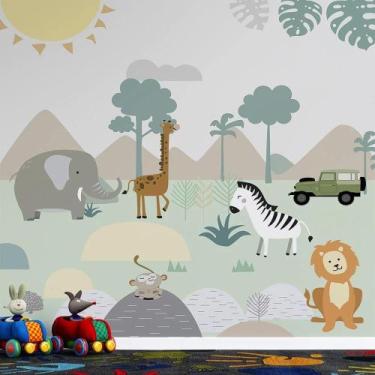 Imagem de Papel de Parede Infantil Safari AL 166 - AloPapers, 1,50m de largura, 