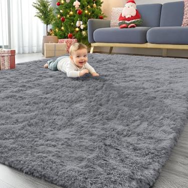 Imagem de OLANLY Tapetes de área grande laváveis na máquina de 20 x 25 cm para sala de estar, quarto, tapete felpudo macio e fofo, tapete de piso interno para crianças, meninas e meninos, dormitórios, berçário,