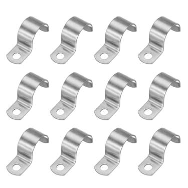 Imagem de PATIKIL Correia de tubo rígido de 2,5 cm (25 mm), 12 peças braçadeira de conduíte de aço inoxidável 304 1 furo engrossado suporte de tubo braçadeira de tubo para fixação de fio de cabo de tubulação