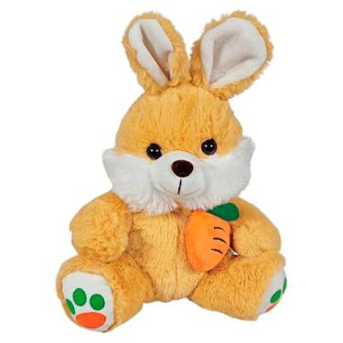 Imagem de Coelho De Pelúcia Com Cenoura Especial Páscoa 22cms (Caramelo)