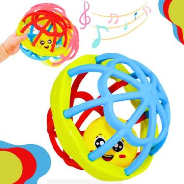 Imagem de Kit Bolinha Chocalho de Silicone+ Móbile Baby Bichinhos Coloridos Para