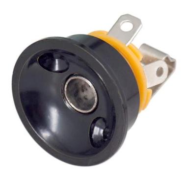 Imagem de Jack Plate Vintage Redondo Preto Guitarra Telecaster Com Conector P10 