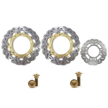 Imagem de Discos de freio dianteiros e traseiros flutuantes com parafusos de montagem para Kawasaki Z900 2017-2021 ABS 17-21, Z900RS 2018-2021 CAFE' 18-21, peças de acessórios de reposição de motocicleta