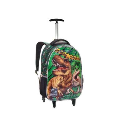 Imagem de Mochila Rodinha Infantil Dinossauro Meninos Escolar Fast Bag - Seanite