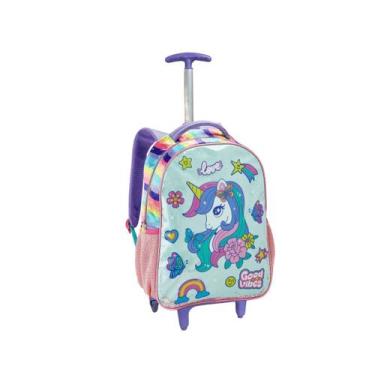 Imagem de Mochila Rodinha Unicornio Confete Meninas Escolar Infantil - Seanite, 