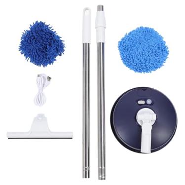 Imagem de Escova de Limpeza de Carros Elétricos Com Alça Telescópica e Esfregão Macio e Giratório Sem Fio para Uso Em Casa e Automático Em Vidro, Telhas, Pisos (Azul arroxeado)