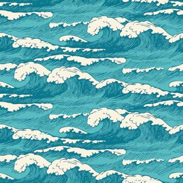 Imagem de Mangoloo Vinatge Papel de parede ondulado branco azul oceano costeiro papel de parede autoadesivo adesivo em papel de parede boho armários de papel de contato banheiro arte parede 44,5 cm x 259,1 cm