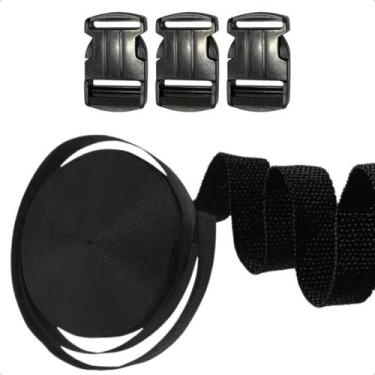 Imagem de KIt 10 Metros Cinta Ca Cadarço  10 Fechos Para Mochilas Bolsas Bags Ar