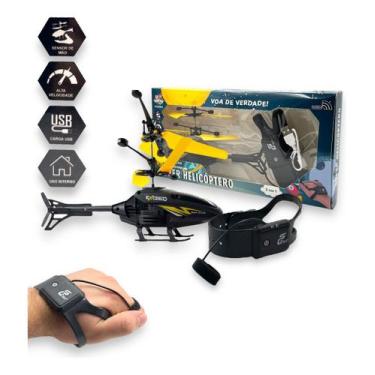 Imagem de Brinquedo Helicóptero Falcão Controle Remoto 2 Canais Sensor Cor Varia