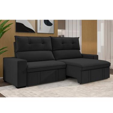 Imagem de Estofado 3 Lugares Retrátil e Reclinável 230cm Bruges Preto