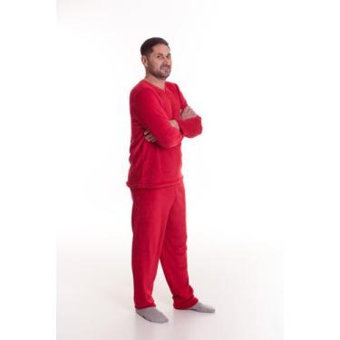 Imagem de Pijama de inverno Masculino - Super Estilo, Vermelho, XG
