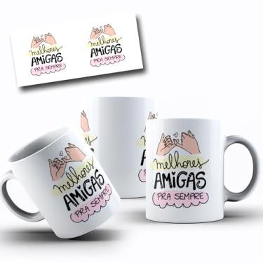 Imagem de Caneca de Porcelana Personalizada Amizades Com Frases Engraçadas, Divertidas e Deboche (Melhores amigas pra sempre)