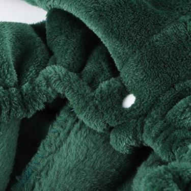 Imagem de Akozon Cosy Dino Onesie para Animais de Estimação - Traje de Dinossauro Verde Profundo, Roupa de Inverno para Cães e Gatos - Disponível Em Xs, S, M, L, Xl (Xs) (S) (M)