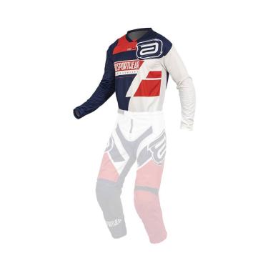 Imagem de Camisa motocross asw image dna 22 marinho vermelho branco gg
