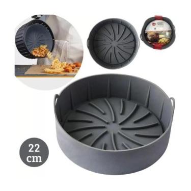 Imagem de Forma cozimento redonda fritadeira eletrica silicone 19 cm x 19 cm x 7