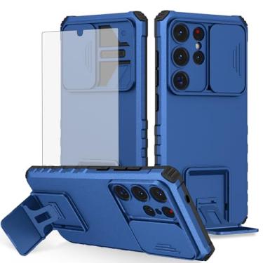 Imagem de Asuwish Capa de telefone para Samsung Galaxy S25 Ultra 5G com protetor de tela de vidro temperado e capa de câmera deslizante com suporte suporte à prova de choque Soft Cell S25Ultra 25S S 25 25Ultra