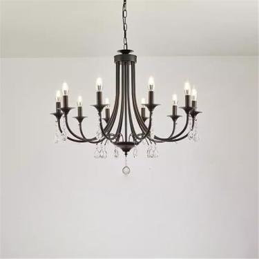 Imagem de OUFULA Lustre retrô americano LED Personalidade Criatividade Sala de Estar Restaurante Quarto Estudo Villa Hotel Café Bar Clothing Store Lâmpada Pendente (A A 10 luzes)