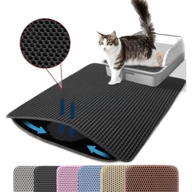 Imagem de Petinstinct Tapete de areia de gato jumbo, 116 x 66 cm, tapete de armadilha de areia de favo de mel de camada dupla, antiderrapante, impermeável, à prova de urina, tapete extra grande para caixa de