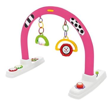 Imagem de Móbile Didático para Bebê com Chocalho de Atividades | Estimula Coordenação Motora e Percepção Visual A partir de 1 Mês (rosa)