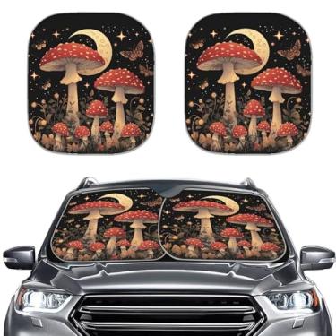 Imagem de GOSTONG Cogumelos Para-brisa Sombra Solar 2 Pçs Janela Frontal Guarda-Sol Dobrável Protetor de Viseira Verão Exterior Auto Essencial
