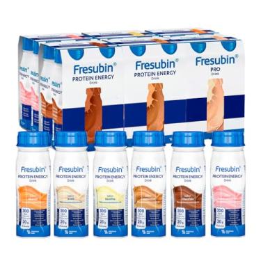 Imagem de Fresubin PROTEIN Energy Drink 200ml Todos sabores Caixa com 24 unidades (4 baunilha, 4 Chocolate, 4 Avelã, 4 Abacaxi, 4 Cappuccino, 4 Frutas Vermelhas) - Fresenius Kabi