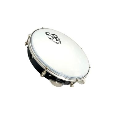 Imagem de Pandeiro Profissional 10 Sp Percussion Pele Leitosa - Preto
