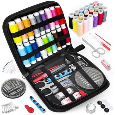 Imagem de MIXCOOL Kit De Costura Para Adultos, Iniciantes, Kit De Agulha E Linha, Suprimentos De Costura Portáteis, Contém Linha, Tesoura, Agulhas E Fita Métrica