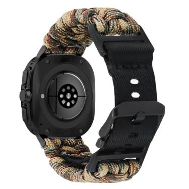 Imagem de Abanen Pulseira de relógio trançada de nylon com fivela de segurança ajustável para Samsung Galaxy Ultra de 47 mm (camuflagem)