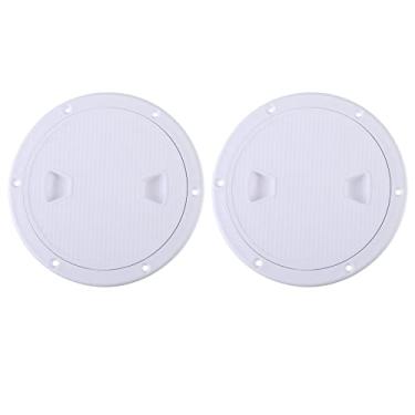 Imagem de HYDDNice Pacote com 2 capas de convés de barco de 15 cm, escotilha de inspeção redonda, tampa de acesso à placa de convés, trailer, abertura marítima antiderrapante redonda placa de convés de inspeção