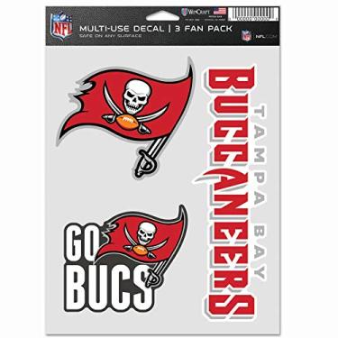 Imagem de Adesivo NFL Tampa Bay Buccaneers para ventilador multiuso pacote com 3, cores de equipe, tamanho único