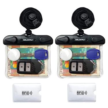 Imagem de DRLOKPAK Carteira Submersível À Prova D'Água Surf Dry Car Key Fob Case Bag 2Pack Bolsa À Prova D'Água Suporte para Chave Porta de Crédito Cartão de Navio Dinheiro Id Motorista Pesca Caça Licença(Trans