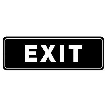 Imagem de All Quality Placa de saída padrão para parede ou porta | Plástico durável e fácil instalação | Fita adesiva de espuma dupla face - preta - grande (pacote com 5)