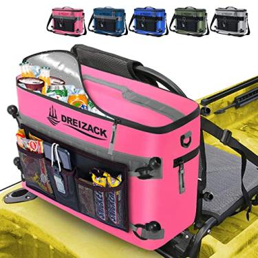 Imagem de Dreizack Cooler de caiaque atrás do assento para caiaque com cadeira de gramado, bolsa térmica atrás do assento, assento de respingo, refrigerador de baú de gelo, acessórios de caiaque para caiaque, acampamento, viagem, praias