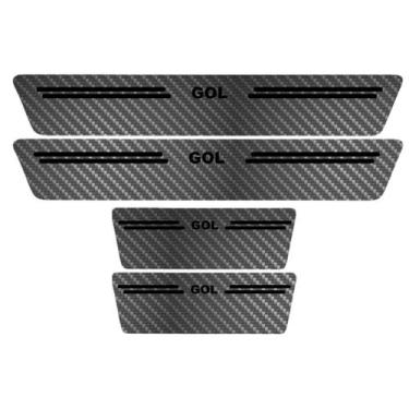 Imagem de Kit Soleira Protetora Porta Premium Black Carbono - Gol - Jhow Adesivo