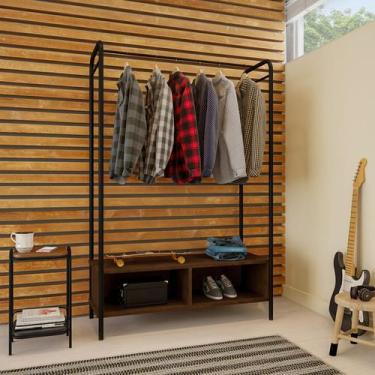 Imagem de Guarda-Roupa Closet Modulado Vicenza Preto e Demolição - Mobly