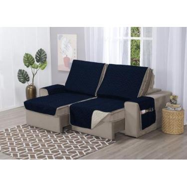 Imagem de Capa de Sofá Retrátil Protetor 4 Lugares 2,20m de Assento Dupla Face D