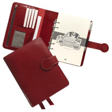 Imagem de Agenda Meu Pet Couro 167-R Personalizada Raffai Couros, Cereja