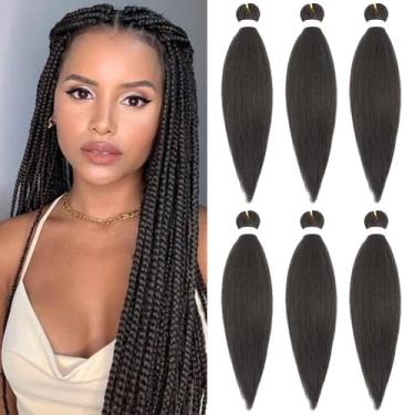 Imagem de Dilekay Pacote Com 6 Extensões De Cabelo Trançadas Pré-Esticadas 28" - Cor 4, Ajuste Água Quente, Kanekalon Soft Yaki Hipoalergênico