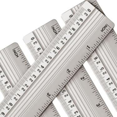 Imagem de Kit 5 Réguas De Alumínio Escola Trabalho 30cm Escritório(10)