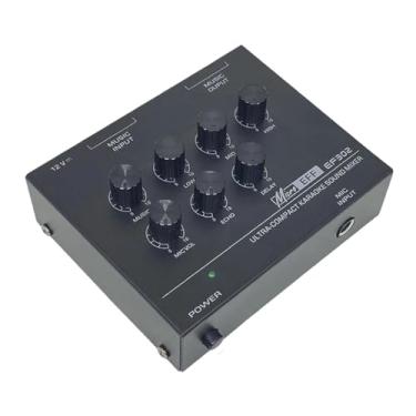 Imagem de menolana Mesa de mixagem de som com microfone e mixer de áudio, mesa de mixagem profissional de som com estrutura de alumínio, mixer de áudio doméstico para