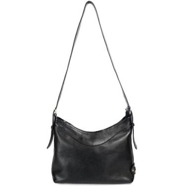 Imagem de Bolsa Feminina em Couro Legitimo Sacola Média Alça Ombro e Transversal
